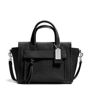 Coach Bleecker Mini Riley Carryall in Black Leather